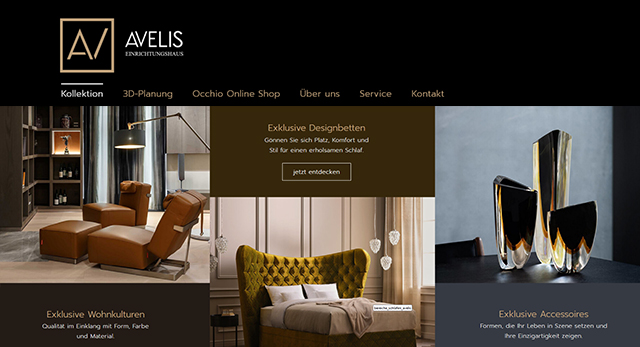 Landingpage erstellen lassen Referenz Avelis Einrichtungshaus